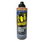 competition sauce bottle front on white background