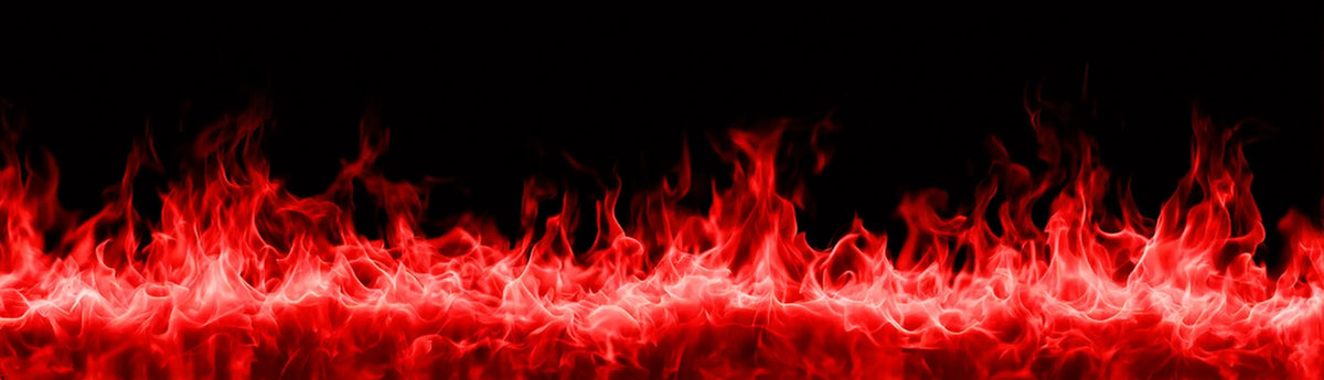 A digital graphic of vibrant red and orange flames dancing across the bottom of a solid black background, leaving empty space above.