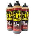 Three bottles of Yes, Dear BBQ Red Sauce Sweet & Savory, arranged in a row against a plain white background.